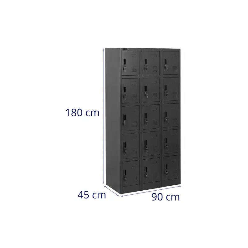 Lukittava lokerikko 15 lokerolla, terästä, 200 kg kantavuus