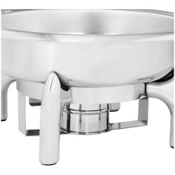 Royal Catering Chafing Dish lämpöastia 5,5 l pyöreä näkymäikkunalla