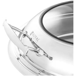 Royal Catering Chafing Dish lämpöastia 5,5 l pyöreä näkymäikkunalla