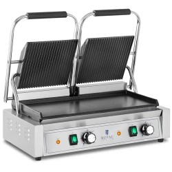 Royal Catering kaksoiskontaktigrilli 3600 W uritettu ja sileä pinta