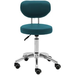 Physa Ascona Turquoise - säädettävä työjakkara selkänojalla, turkoosi