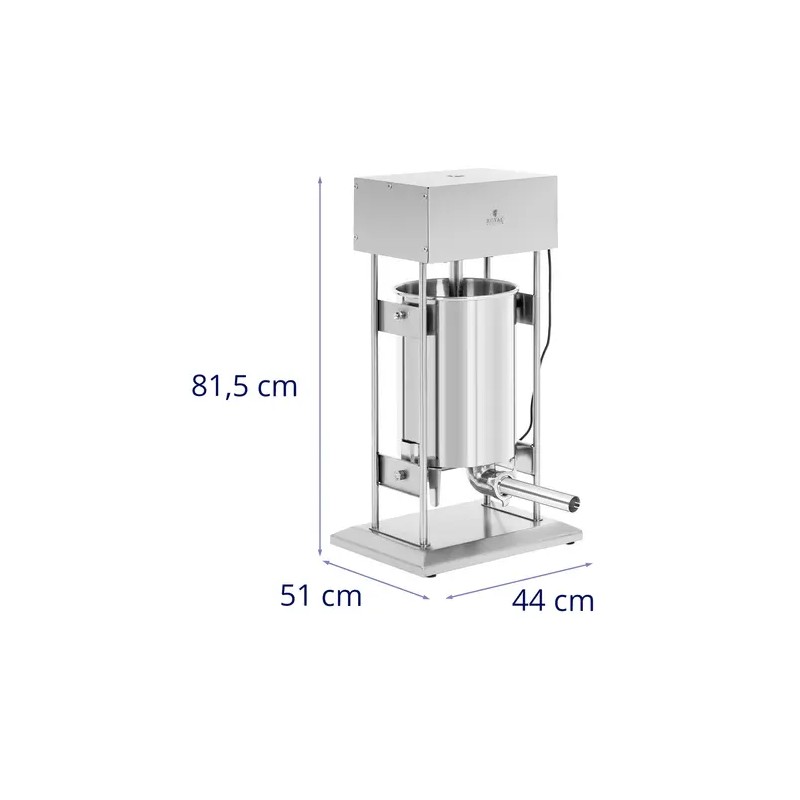 Royal Catering sähköinen makkaran täyttökone 20 l, 300 W, 4 täyttöputkea