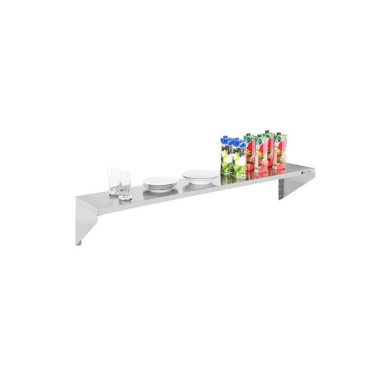 Royal Catering RCTR-150 seinähylly, ruostumaton teräs, 150 x 30 cm