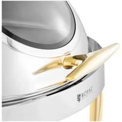 Royal Catering Chafing Dish 6 l pyöreä ruostumaton teräs rullakannella