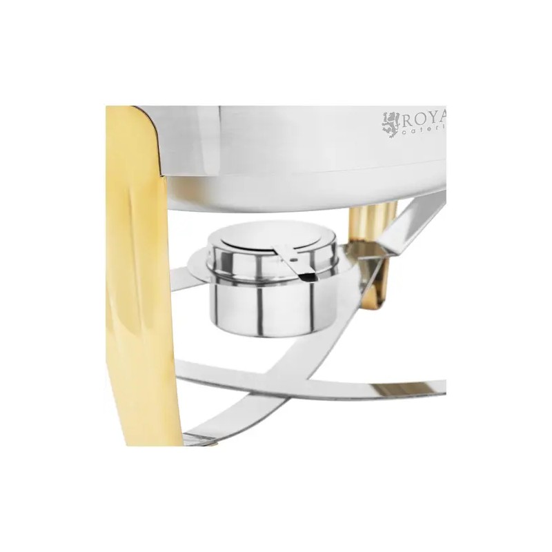 Royal Catering Chafing Dish 6 l pyöreä ruostumaton teräs rullakannella