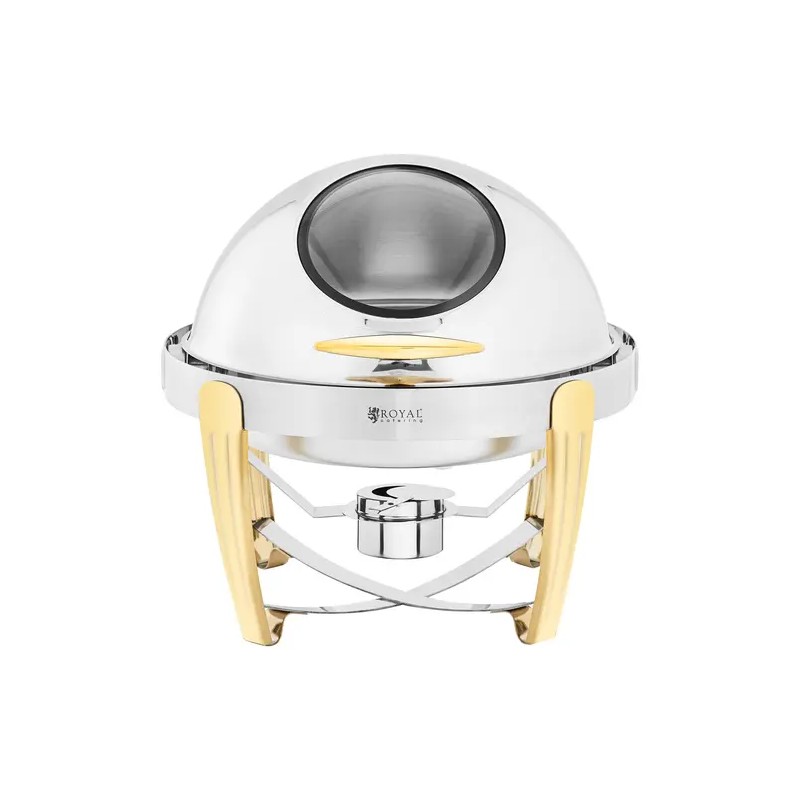 Royal Catering Chafing Dish 6 l pyöreä ruostumaton teräs rullakannella