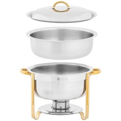Royal Catering Chafing Dish pyöreä 4,5 l kultaiset yksityiskohdat