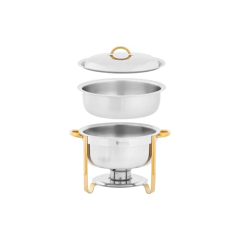 Royal Catering Chafing Dish pyöreä 4,5 l kultaiset yksityiskohdat
