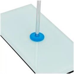 Laboratorioteline lasipohjalla, terästanko 63,5 cm, puristin ja muffi