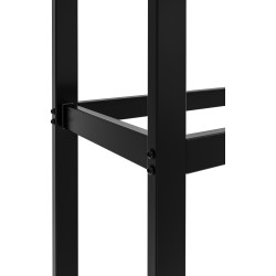 Morson tyylikäs musta takkapuuteline 150 cm korkea teräksestä