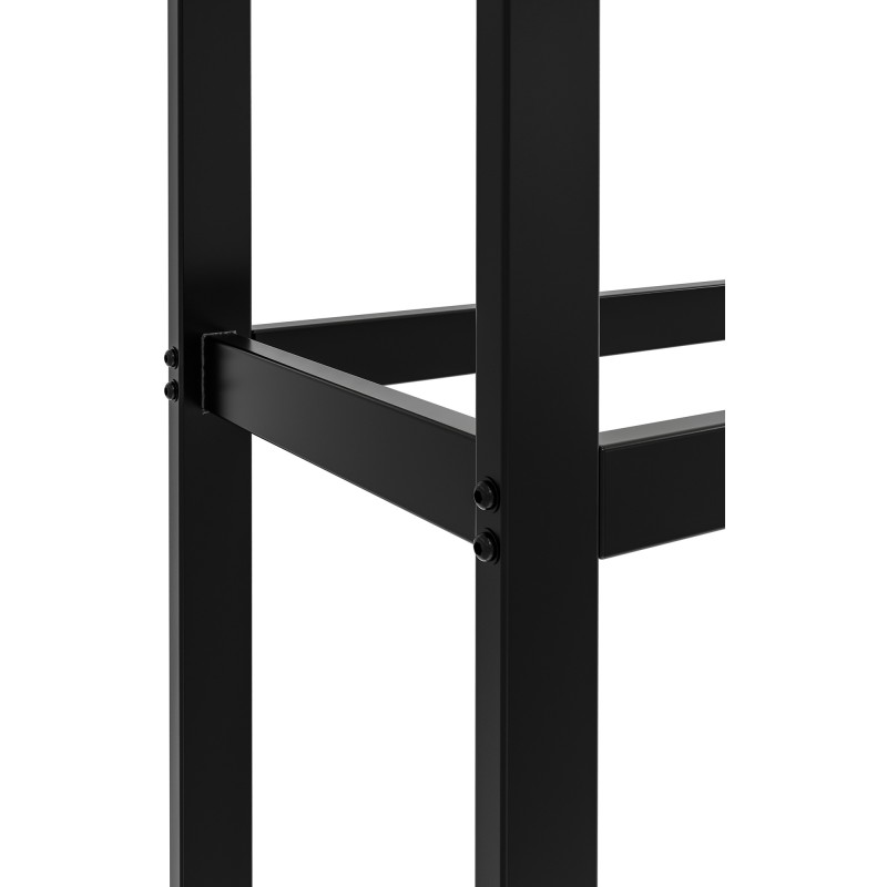 Morson tyylikäs musta takkapuuteline 150 cm korkea teräksestä