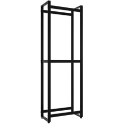 Morson tyylikäs musta takkapuuteline 150 cm korkea teräksestä