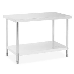 Royal Catering RCAT 120 70 NW ruostumattomasta teräksestä valmistettu työpöytä 120 x 70 cm 250 kg
