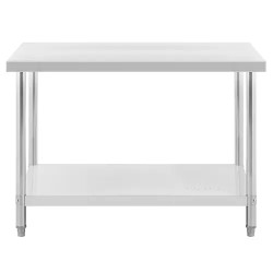 Royal Catering RCAT-120/70-NW ruostumattomasta teräksestä valmistettu työpöytä 120 x 70 cm, 250 kg