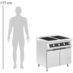 Royal Catering induktioliesi 17 000 W 4 x 30 cm ruostumaton teräs