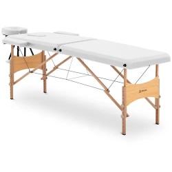 Taitettava hierontapöytä 185 x 70 cm säädettävä korkeus 62 86 cm 220 kg valkoinen