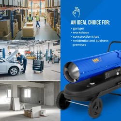 MSW Diesel-lämmitin 50 kW 44 l kuljetusvaunulla 24 kg