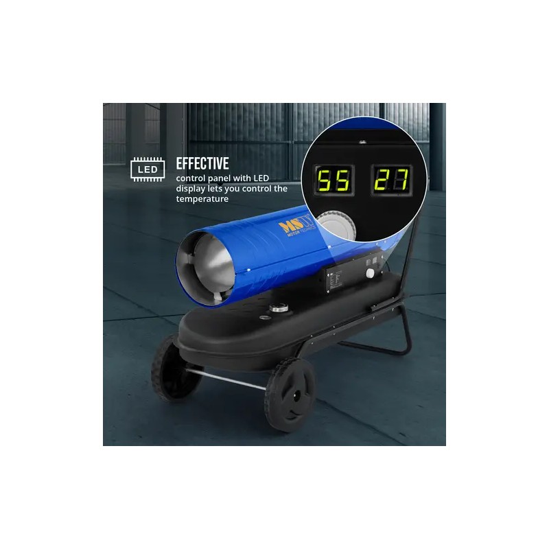 MSW Diesel-lämmitin 50 kW 44 l kuljetusvaunulla 24 kg