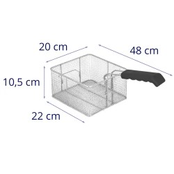 Friteerauskori 10 l altaisiin, ruostumaton teräs, 20 x 22 x 10,5 cm