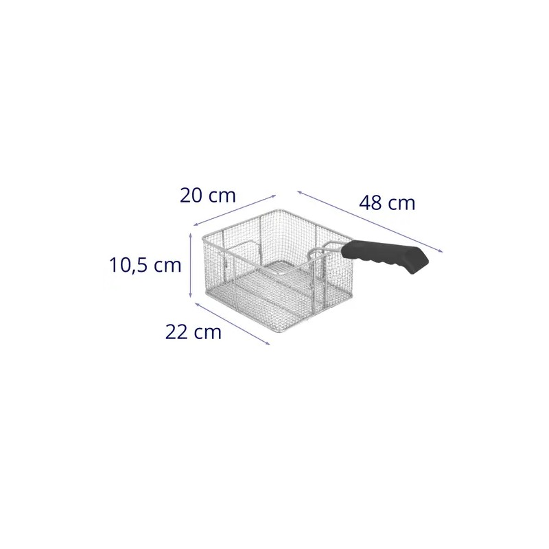 Friteerauskori 10 l altaisiin, ruostumaton teräs, 20 x 22 x 10,5 cm