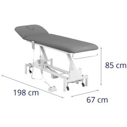 Sähköinen hierontapöytä 207 x 68 cm, korkeussäätö 53-92 cm, 200 kg, valkoinen/harmaa