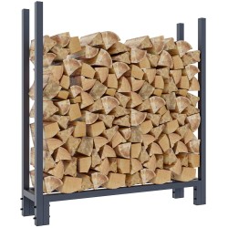 Teräksinen takkapuuteline suojapeitteellä - kestävä ja tilaa säästävä