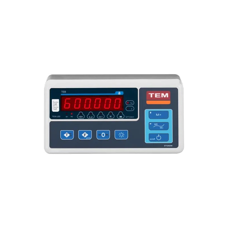 Lattiovaaka 600 kg / 0,2 kg - 100 x 120 cm - LED-näyttö