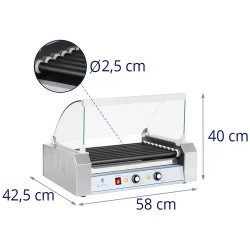 Royal Catering RCHG-9T Hot Dog -grilli 9 rullaa Teflon 14,10 kg