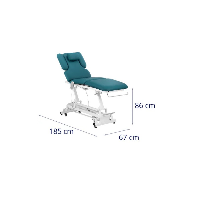 Sähköinen hierontapöytä 3 moottoria 300 W 185 x 67 cm valkoinen/turkoosi