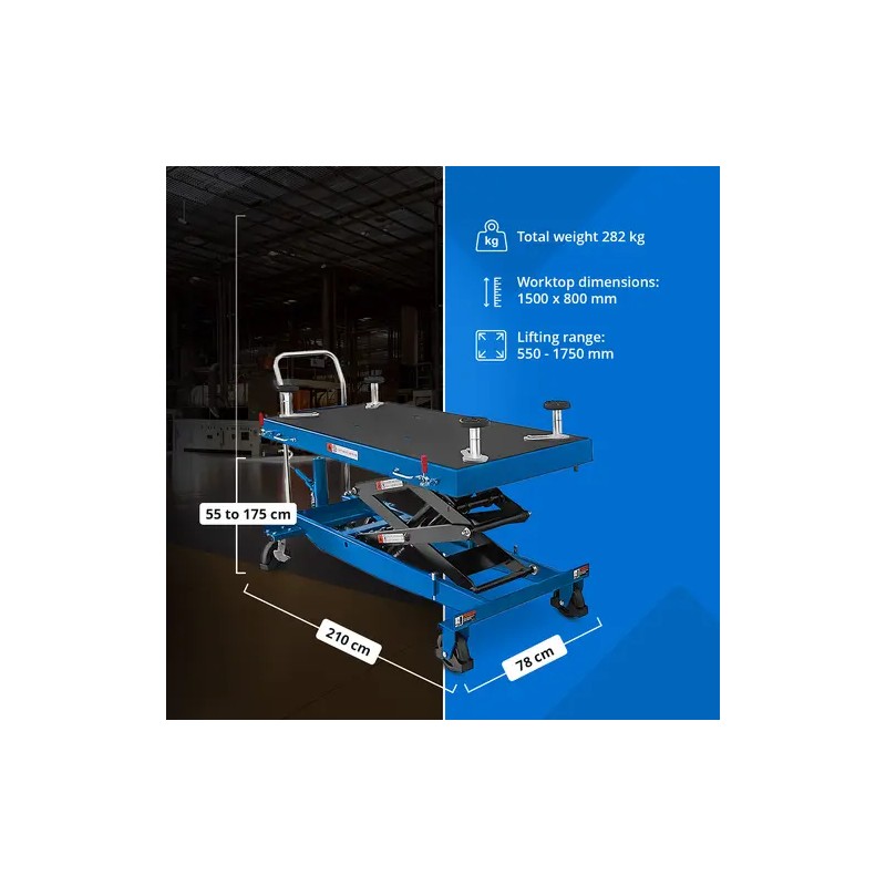 Saksnostin sähköautojen EVA-akuille 1000 kg 1500 x 800 mm
