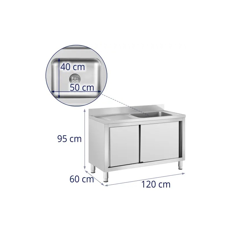 Royal Catering RC-IKS07 tiskiallaskaappi ruostumaton teräs 120 x 60 cm