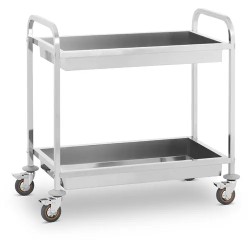 Royal Catering tarjoiluvaunu ruostumattomasta teräksestä 2 allasta 83 x 43 cm