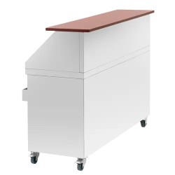 Royal Catering Mobile Cocktail-Station 150 cm puukuvioinen tiski jääsäiliöllä ja altaalla