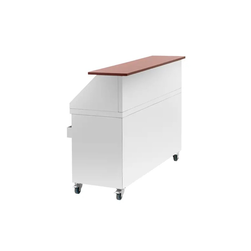 Royal Catering Mobile Cocktail-Station 150 cm puukuvioinen tiski jääsäiliöllä ja altaalla