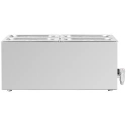 Royal Catering Bain Marie -ruokalämmitin 600 W, 4 kpl GN 1/4 -astiaa, poistoventtiili