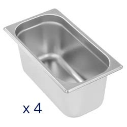 Royal Catering Bain Marie -ruokalämmitin 600 W, 4 kpl GN 1/4 -astiaa, poistoventtiili