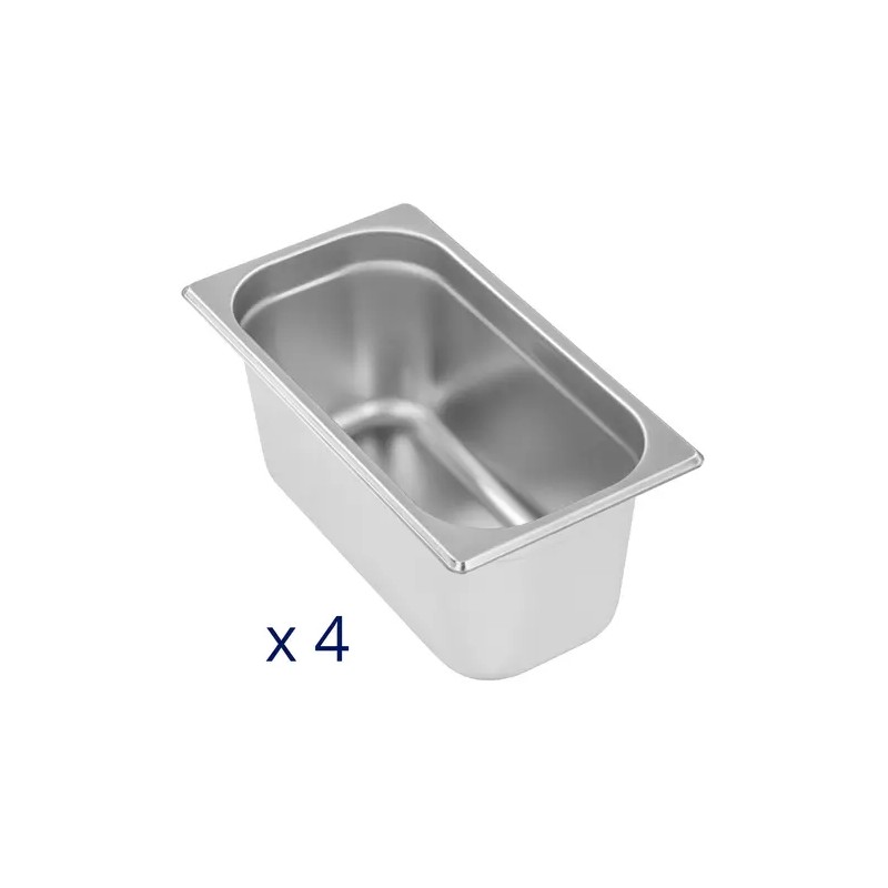 Royal Catering Bain Marie -ruokalämmitin 600 W, 4 kpl GN 1/4 -astiaa, poistoventtiili