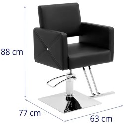 Carlisle kampaajatuoli jalkatuella, musta, istuinkorkeus 45–55 cm, kantavuus 150 kg