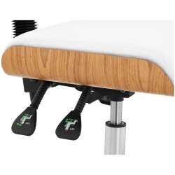 Physa Davos White työjakkara selkänojalla 53-73 cm 150 kg puuoptiikka ja valkoinen