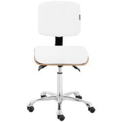 Physa Davos White työjakkara selkänojalla 53-73 cm 150 kg puuoptiikka ja valkoinen