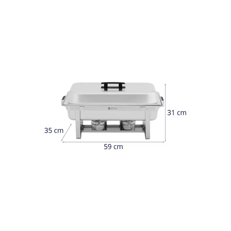 Royal Catering ruokalämmitinsetti 2 kpl, 2 x 8 l, GN-astioilla