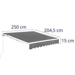 Uniprodo markiisi parvekkeelle ja terassille 200 x 250 cm antrasiitinharmaa