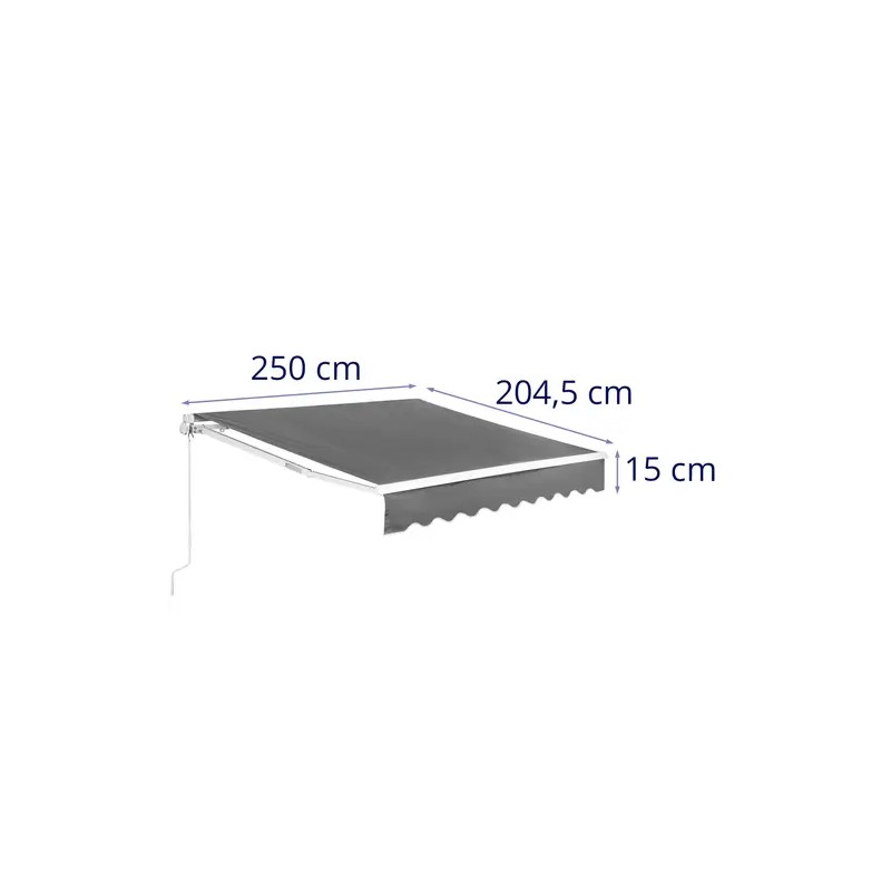 Uniprodo markiisi parvekkeelle ja terassille 200 x 250 cm antrasiitinharmaa