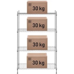 Metallihylly RCMR-1370P19 35 x 90 x 137 cm kromi
