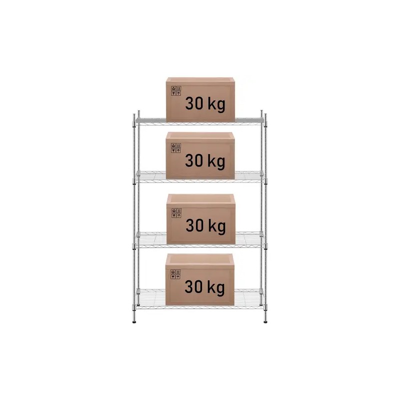 Metallihylly RCMR-1370P19 35 x 90 x 137 cm kromi