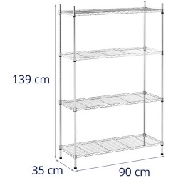 Metallihylly RCMR-1370P19 35 x 90 x 137 cm kromi