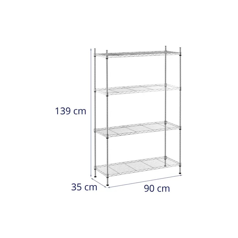 Metallihylly RCMR-1370P19 35 x 90 x 137 cm kromi