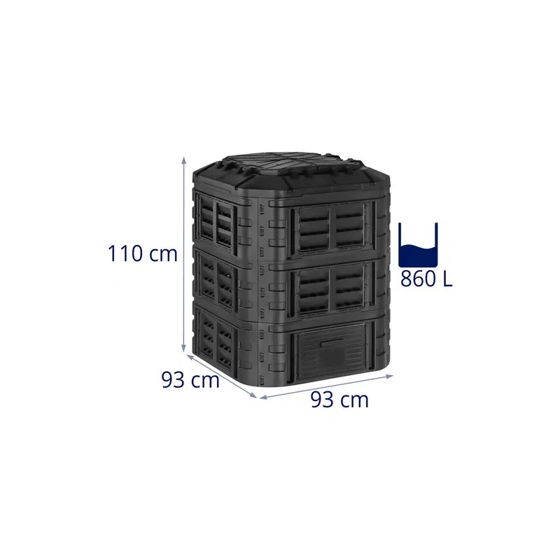Puutarhakomposti 860 l, polypropeeni