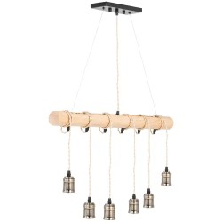 Uniprodo UNI LD 22 riippuvalaisin puupalkilla 6 x E27