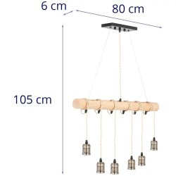 Uniprodo UNI_LD_22 riippuvalaisin puupalkilla, 6 x E27